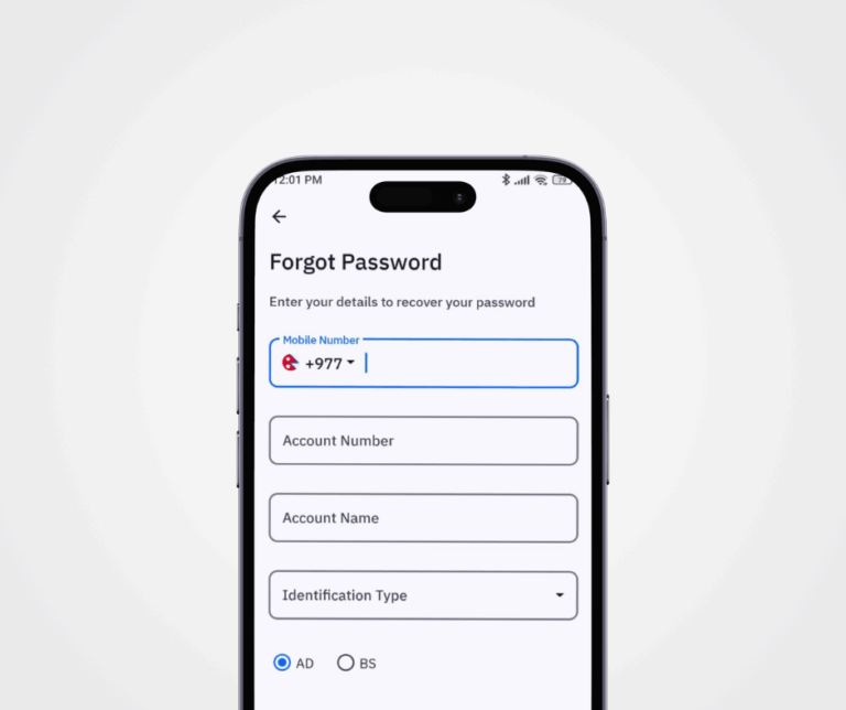 reset mobile banking password